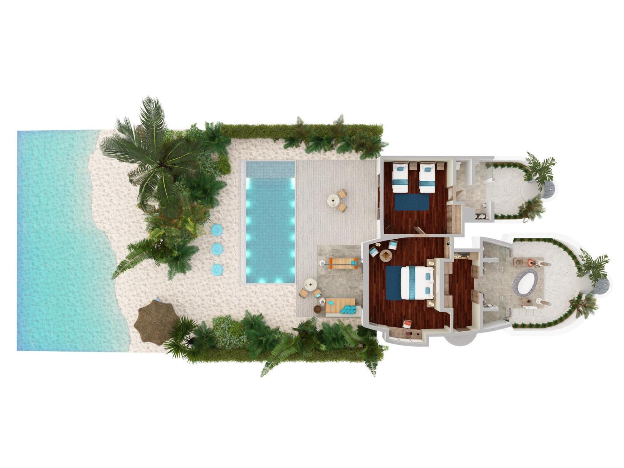 Villa Familiare Spiaggia con 2 Camere da Letto e Piscina